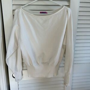 white edikted off the shoulder sweater